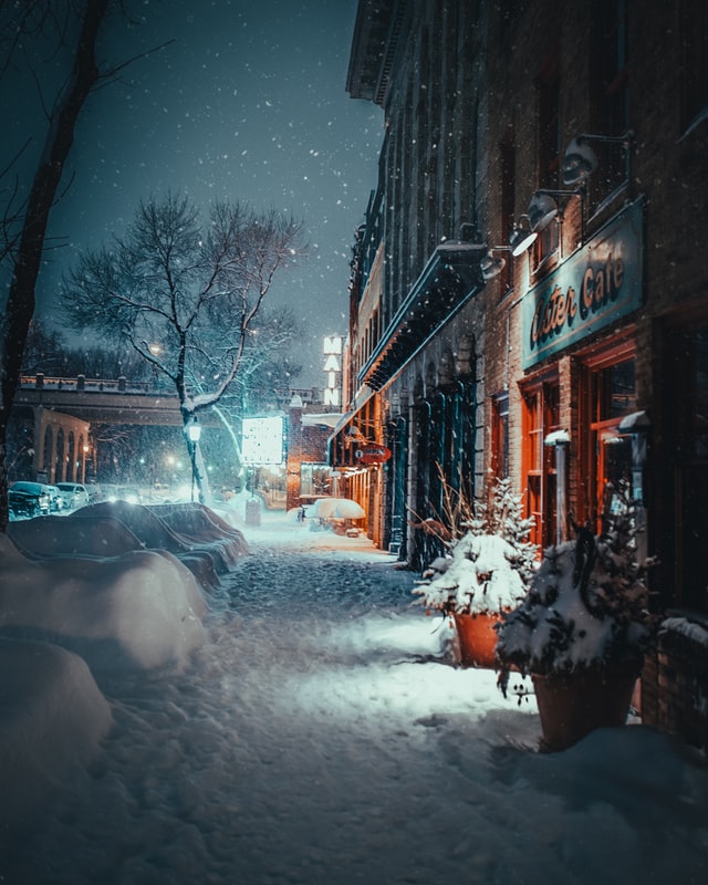 Snowy main street